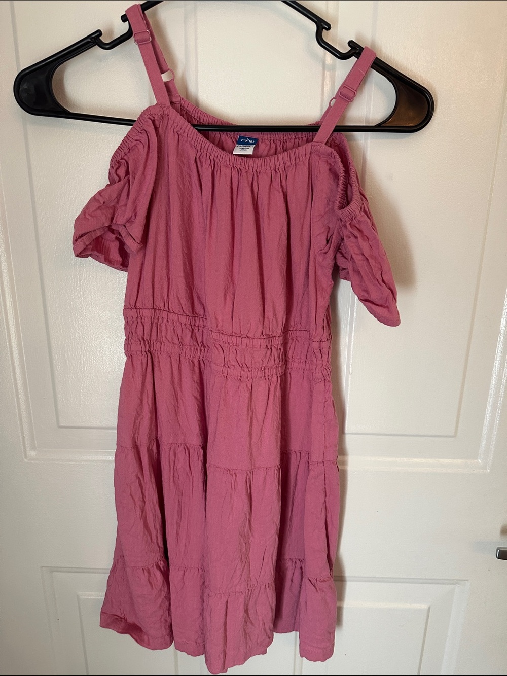 Old Navy Mauve Pink Cold-Shoulder Tiered Dress